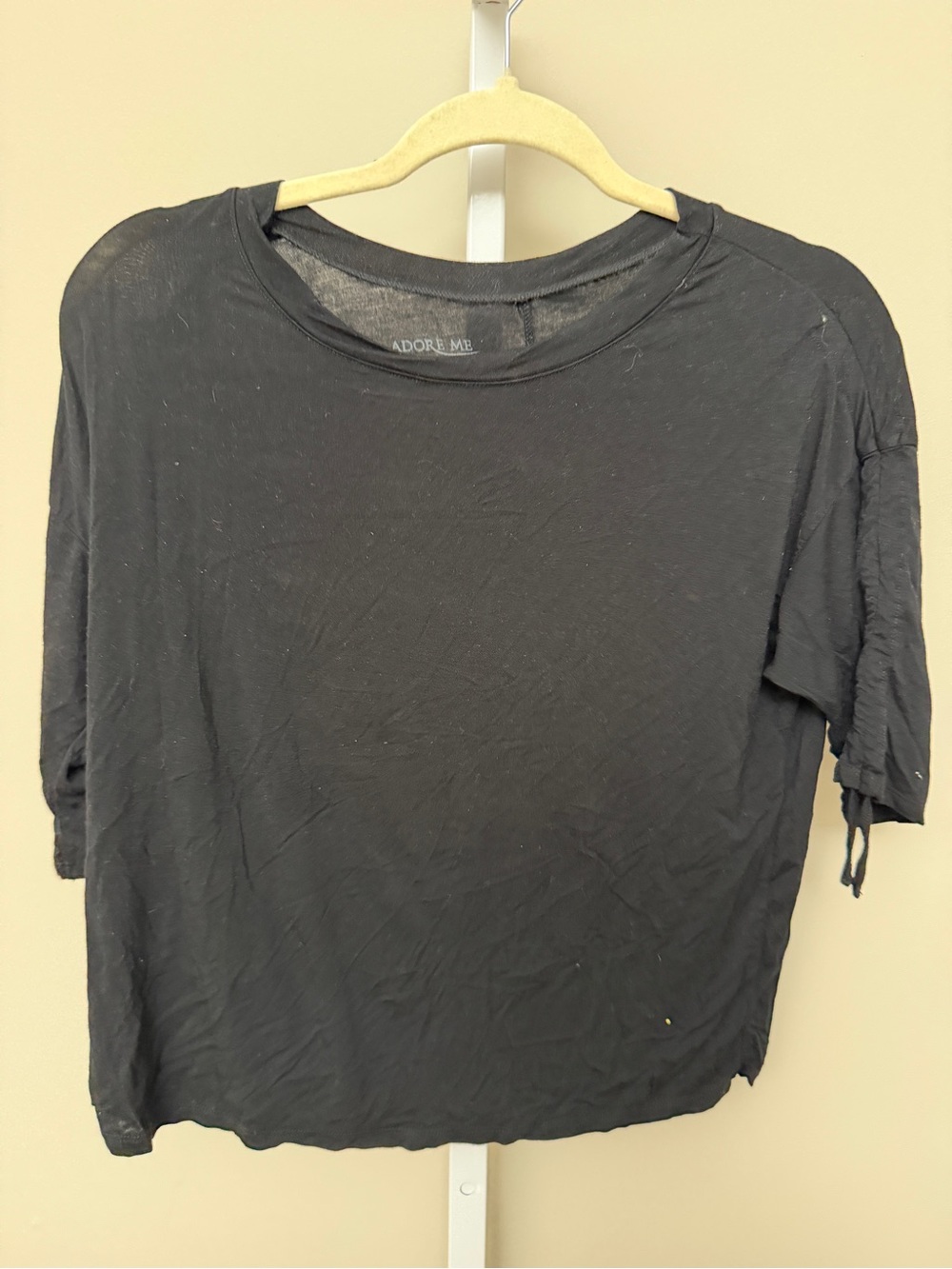 Adore Me Black Relaxed Short Sleeve Tee size S